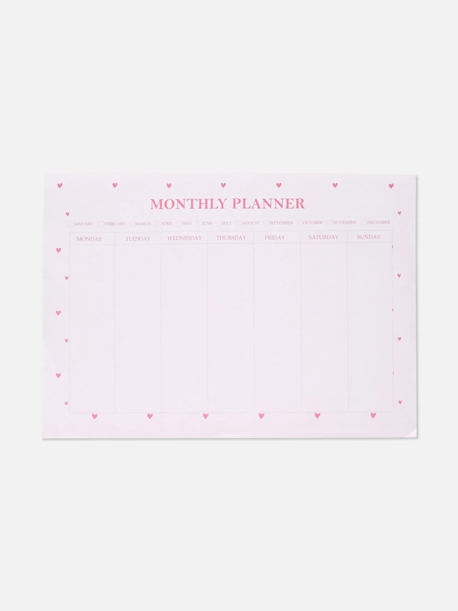 Agenda Mensal A4 Padrão Coração