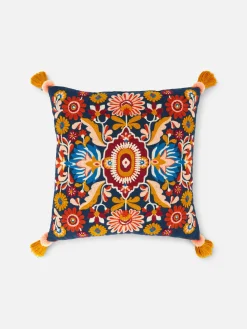 Almofada Decorativa Retro Franjas Quadrada