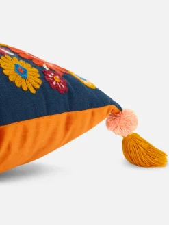 Almofada Decorativa Retro Franjas Quadrada