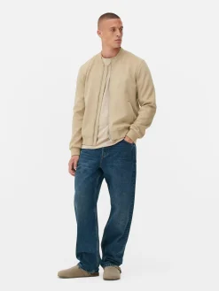 Blusão Bomber Imitação Camurça