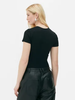 Body T-shirt Canelado S/ Costuras