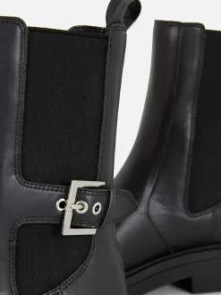 Bota SChelsea Imitação Pele Biqueira Quadrada