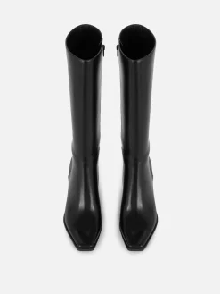 Botas Salto Cano Alto Imitação Pele