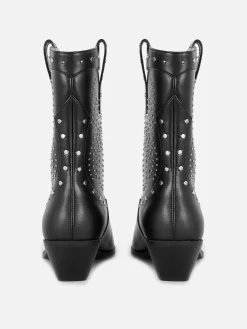 Botins Estilo Vcowboy Tachas