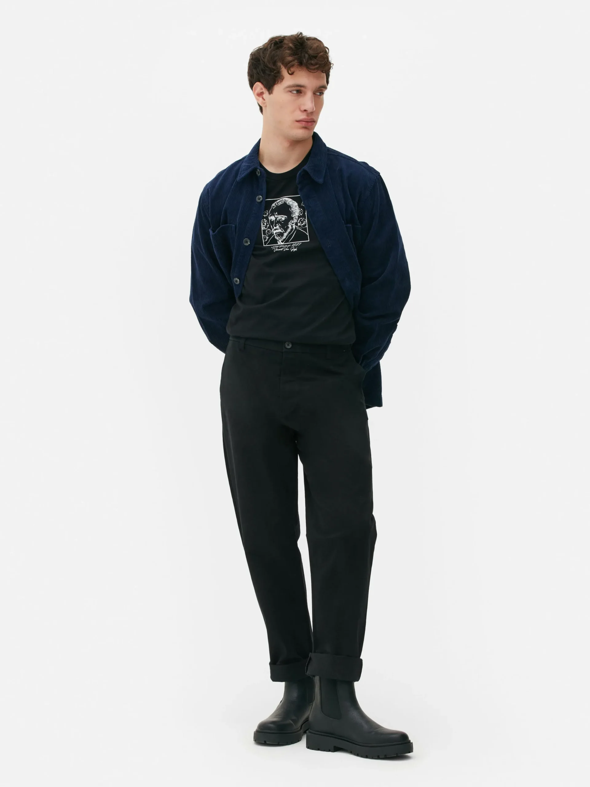 Calças Chino Corte Perna Direita