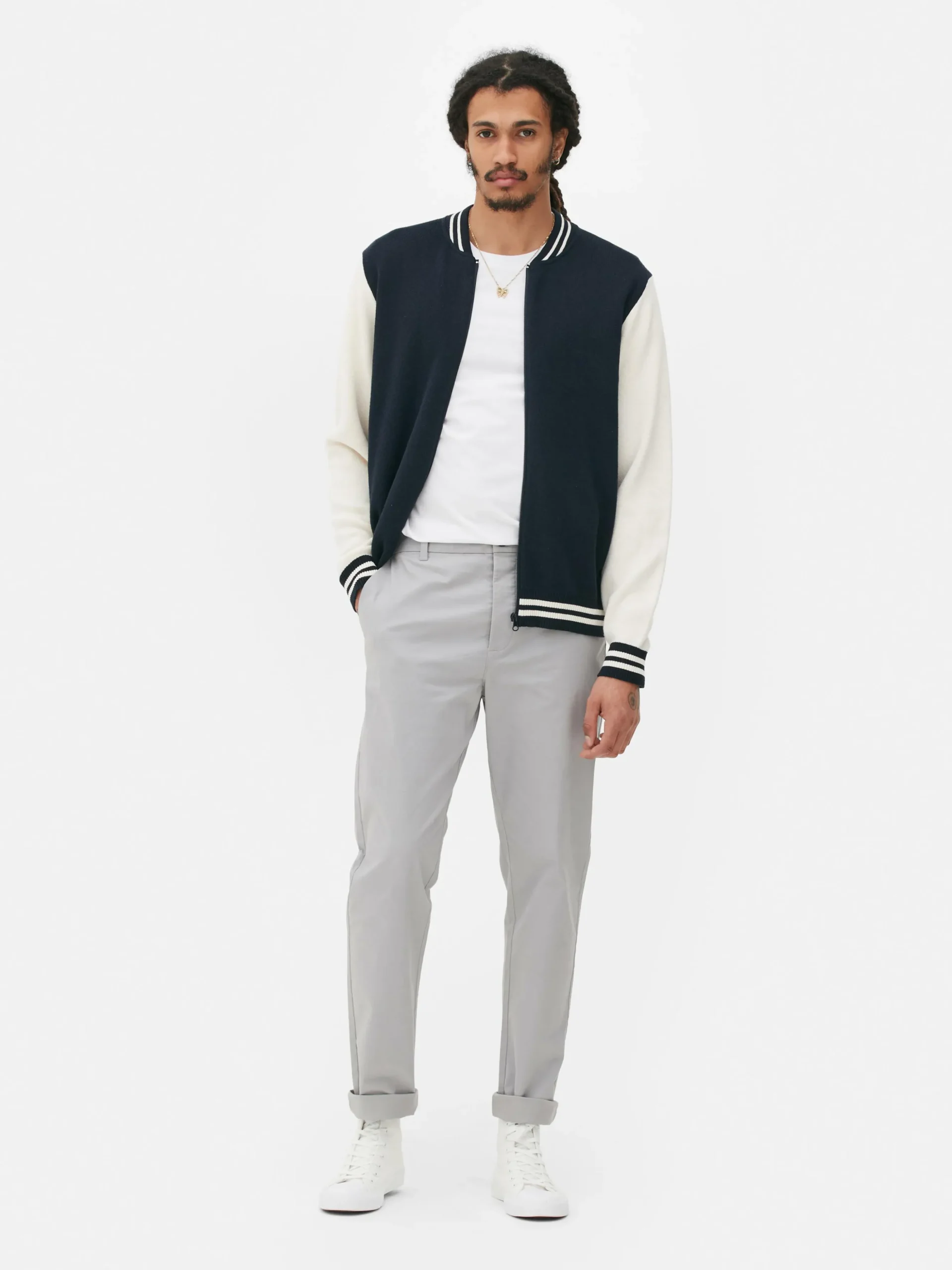 Calças Chino Elásticas Corte Justo