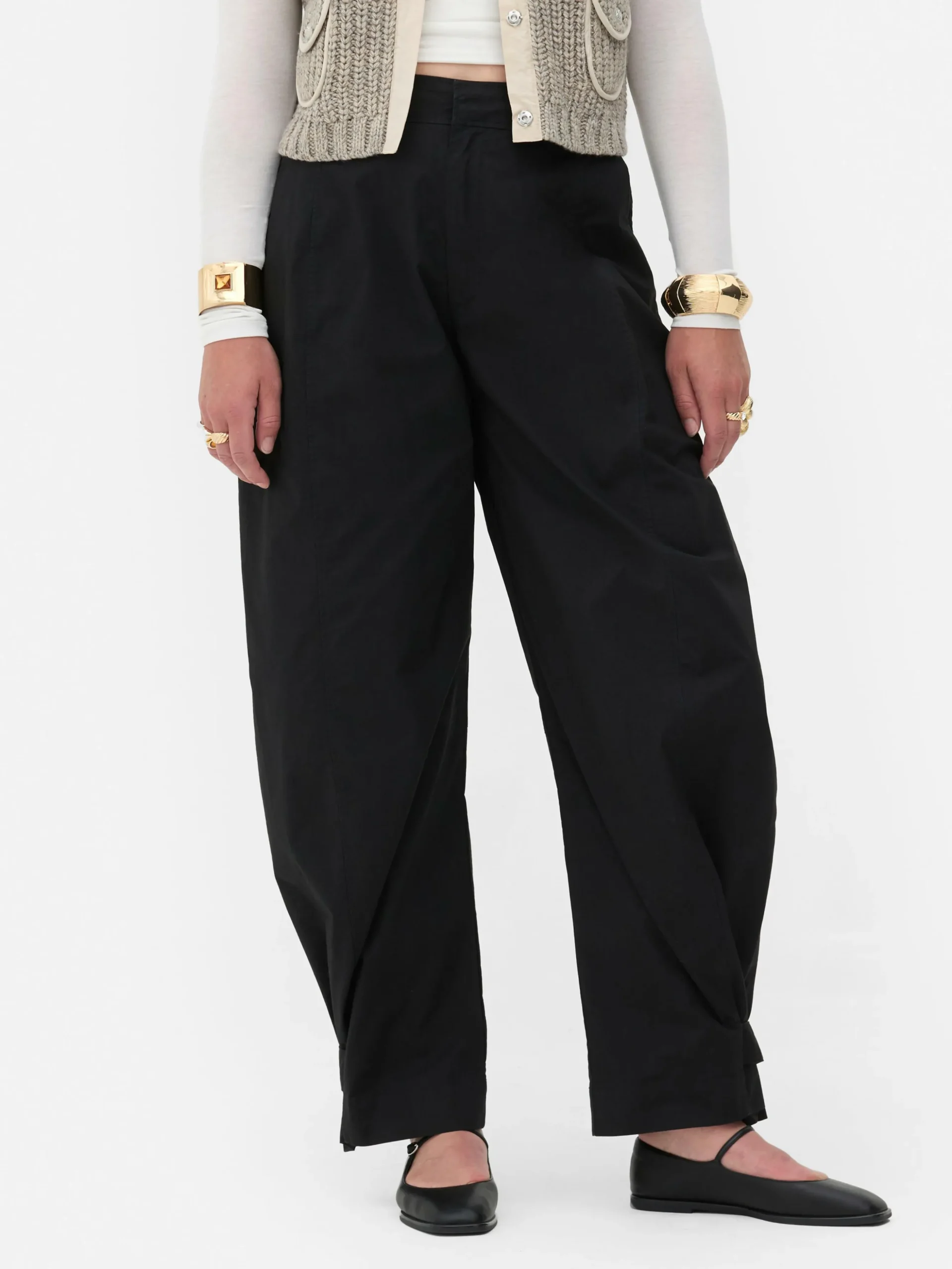 Calças Corte Barrel Utilitárias Rita Ora