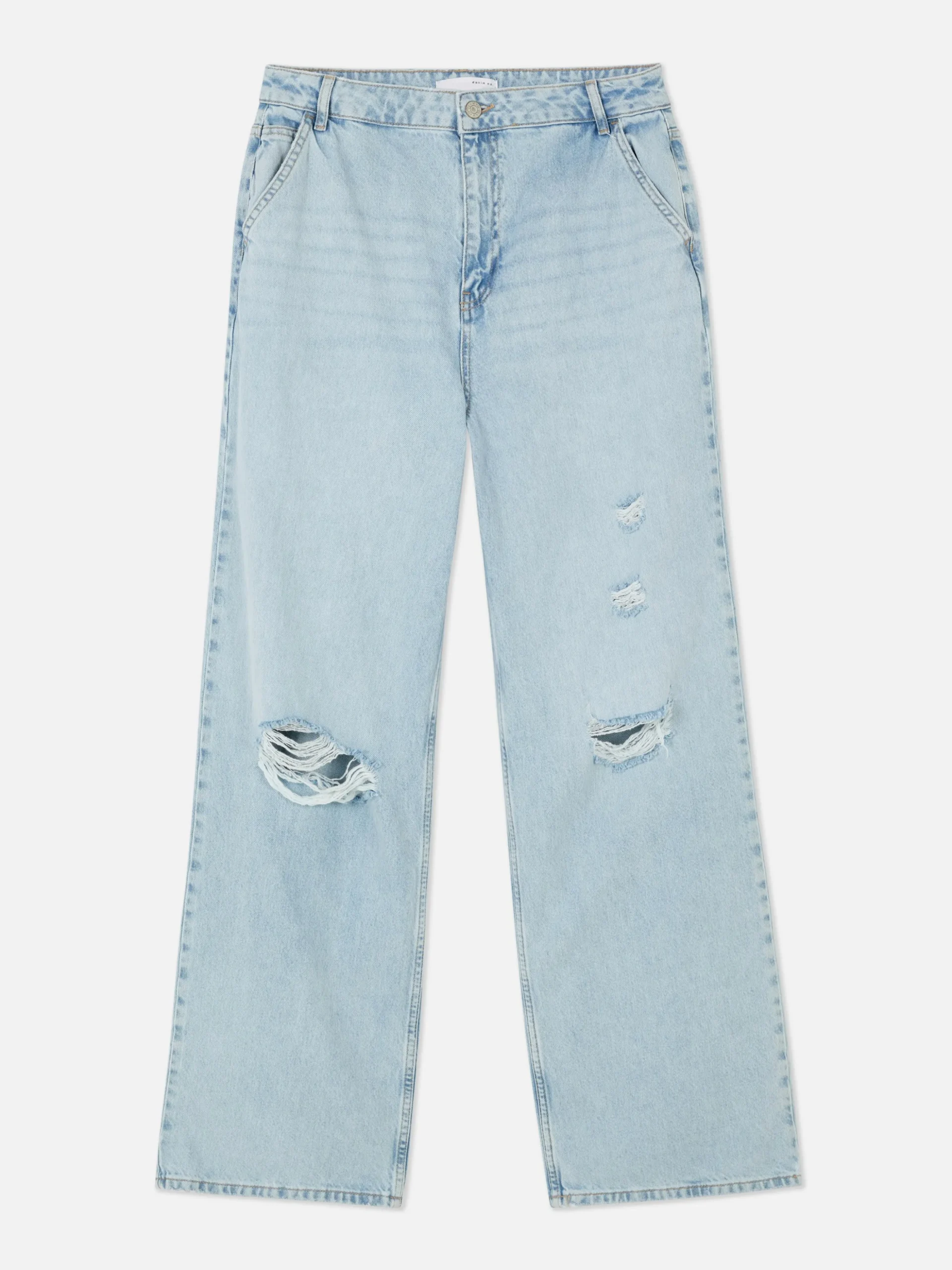 Calças Ganga Corte Perna Larga Desgastadas