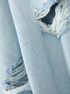 Calças Ganga Corte Perna Larga Desgastadas