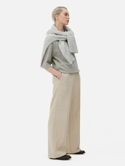 Calças Treino De Tecido Com Detalhes De Costura A Condizer