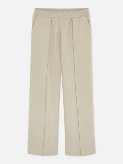 Calças Treino De Tecido Com Detalhes De Costura A Condizer