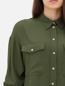 Camisa Bolso Peito Botões