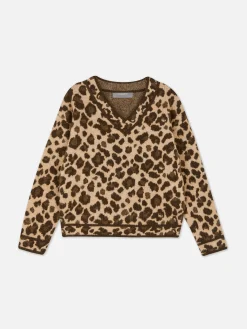 Camisola Decote V Leopardo