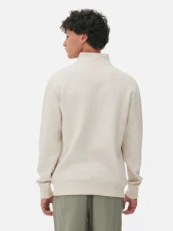 Camisola Fecho Correr 1/4 Textura Geométrica