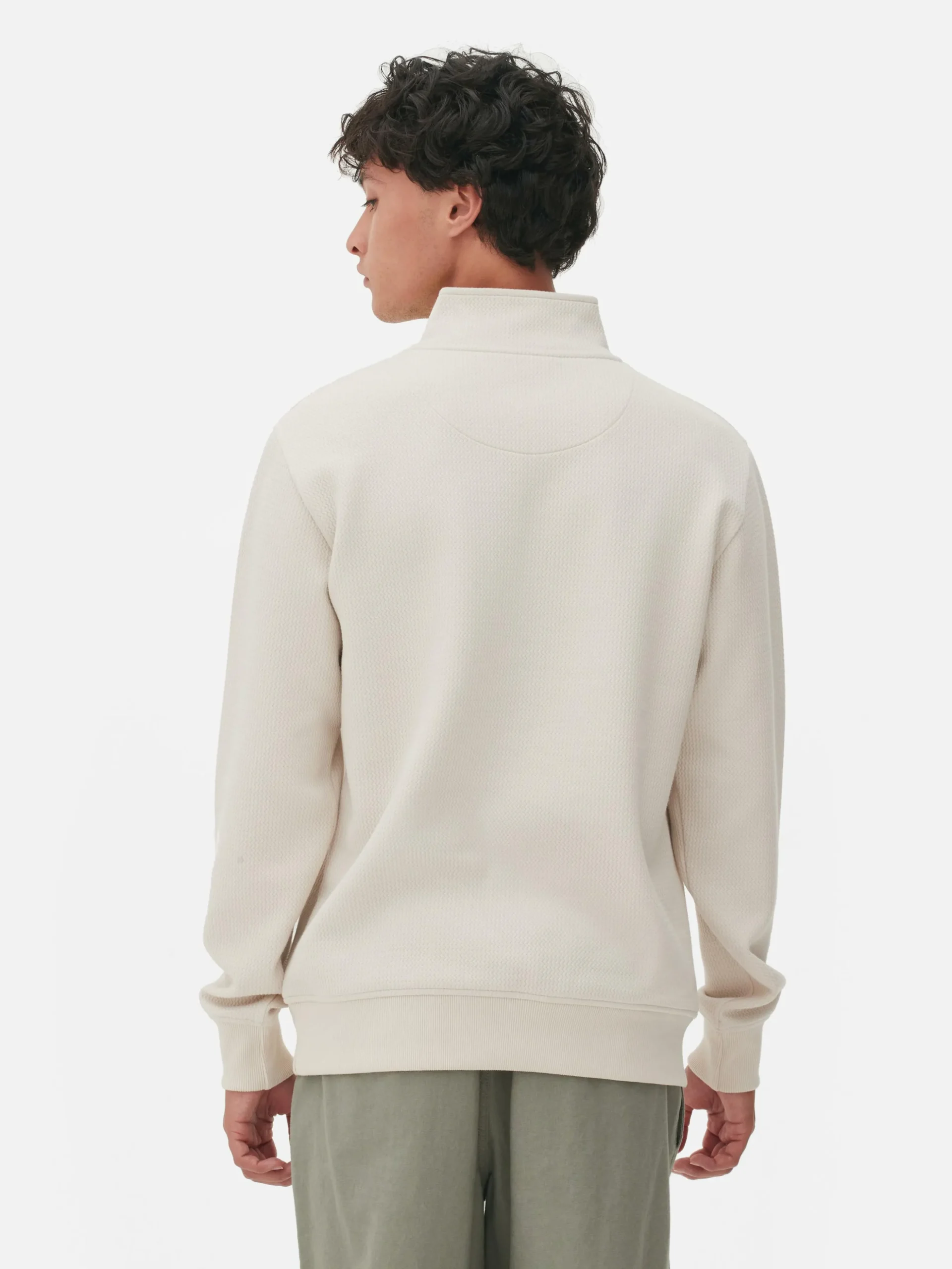 Camisola Fecho Correr 1/4 Textura Geométrica