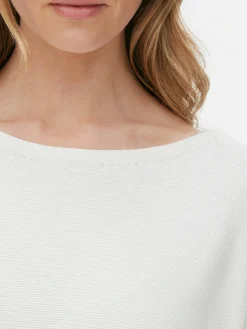 Camisola Manga Comprida Decote Barco