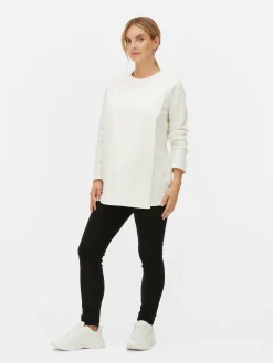 Camisola Manga Comprida Frente Cruzada Maternidade