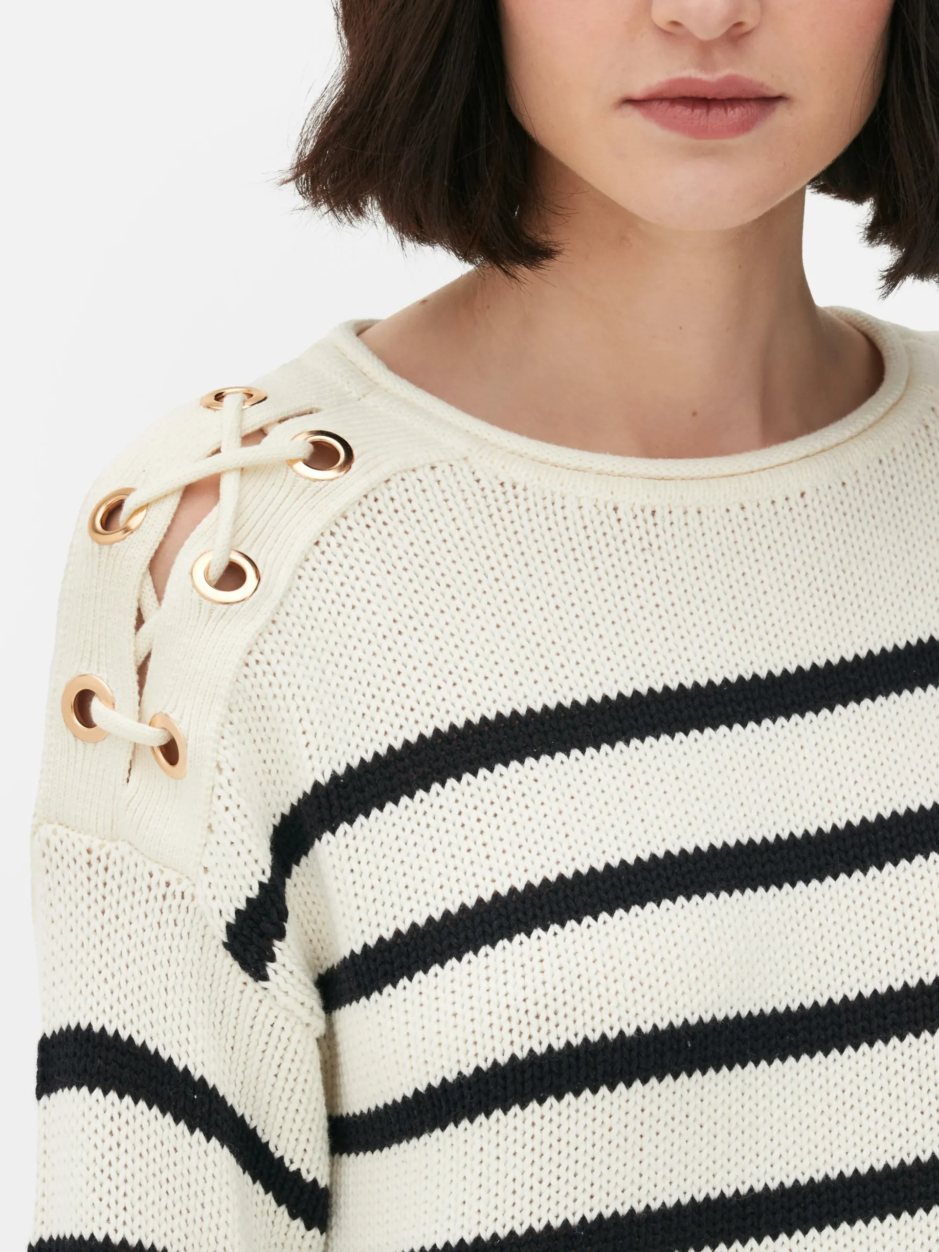 Camisola Riscas Ziguezague Ombros