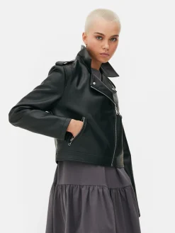 Casaco Estilo Motard Imitação Pele Essencial