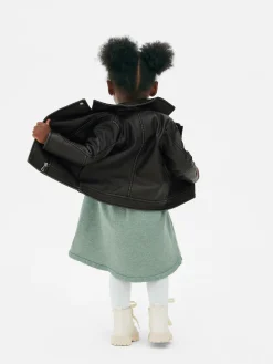 Casaco Estilo Motard Imitação Pele