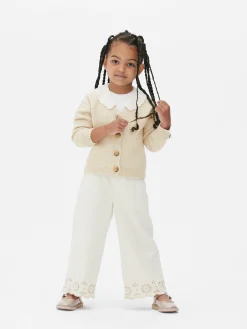 Casaco Malha Colarinho Bordado