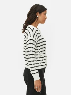 Casaco Malha Entrançada Riscas