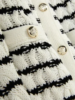 Casaco Malha Entrançada Riscas