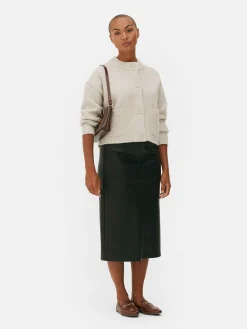 Casaco Malha Folgado Botões Frente