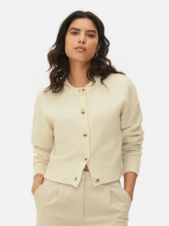 Casaco Malha Gola Redonda Botões