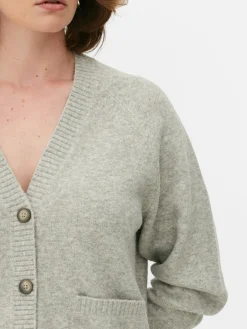 Casaco Malha V Estilo Boyfriend