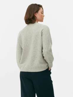 Casaco Malha V Estilo Boyfriend