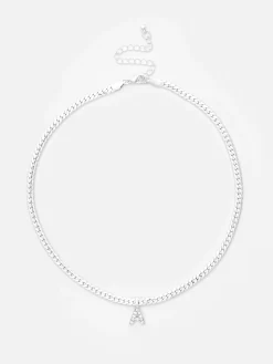 Colar Corrente Cobra Inicial Brilhantes