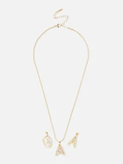 Colar Pendentes Iniciais Múltiplos