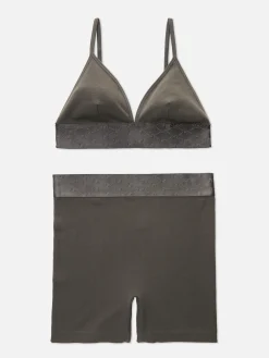 Conjunto Calções/sutiã Bralette S/ Costura Brilho Intenso