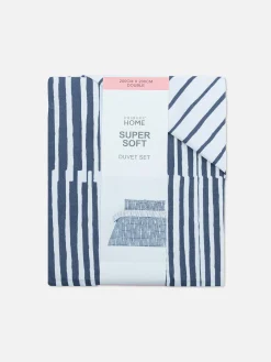 Conjunto Capa Edredão Casal Reversível Riscas