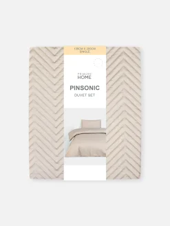 Conjunto Capa Edredão Solteiro Texturada Reversível