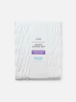 Conjunto Capa Edredão Super King Seersucker Branco