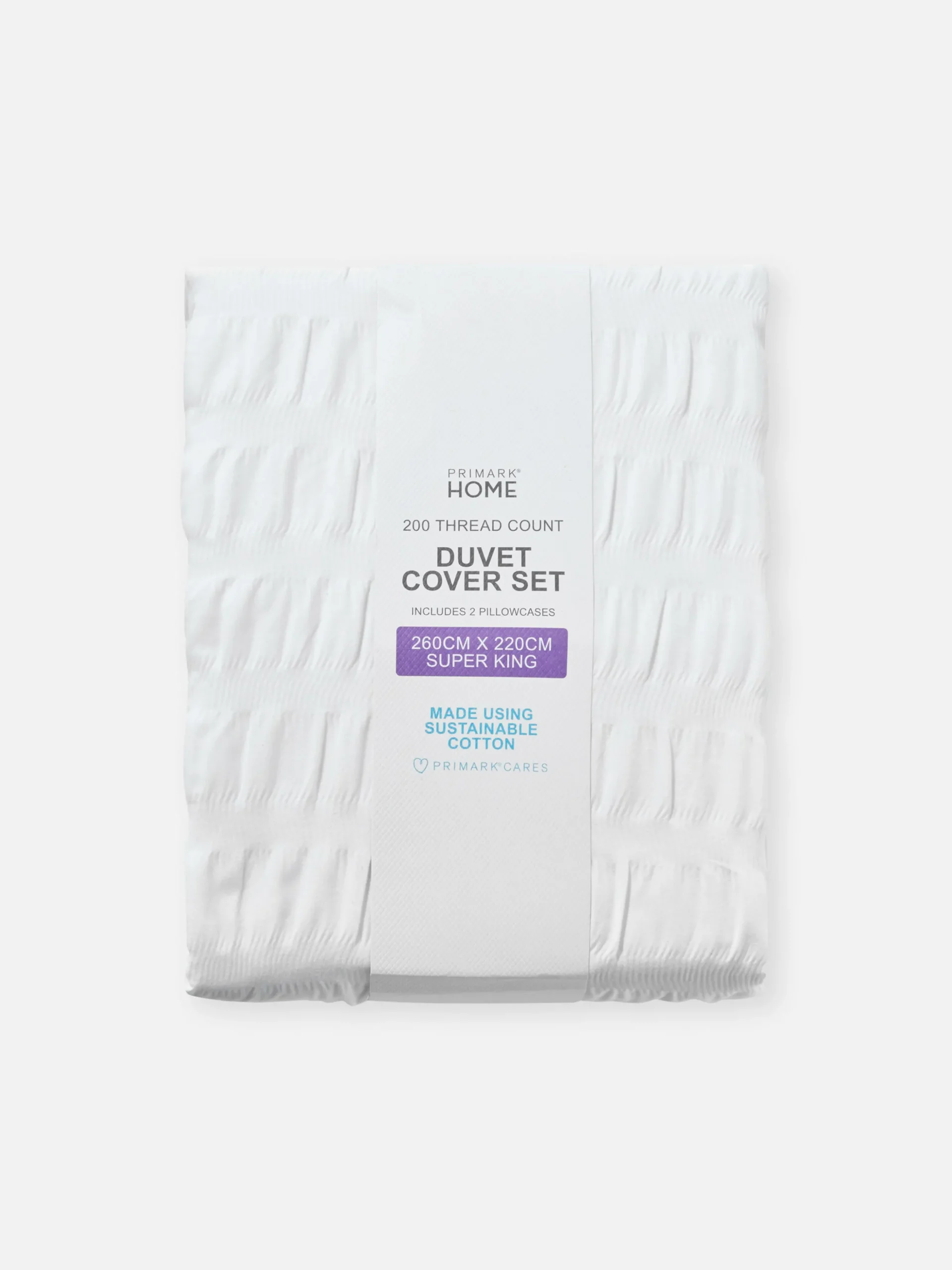 Conjunto Capa Edredão Super King Seersucker Branco