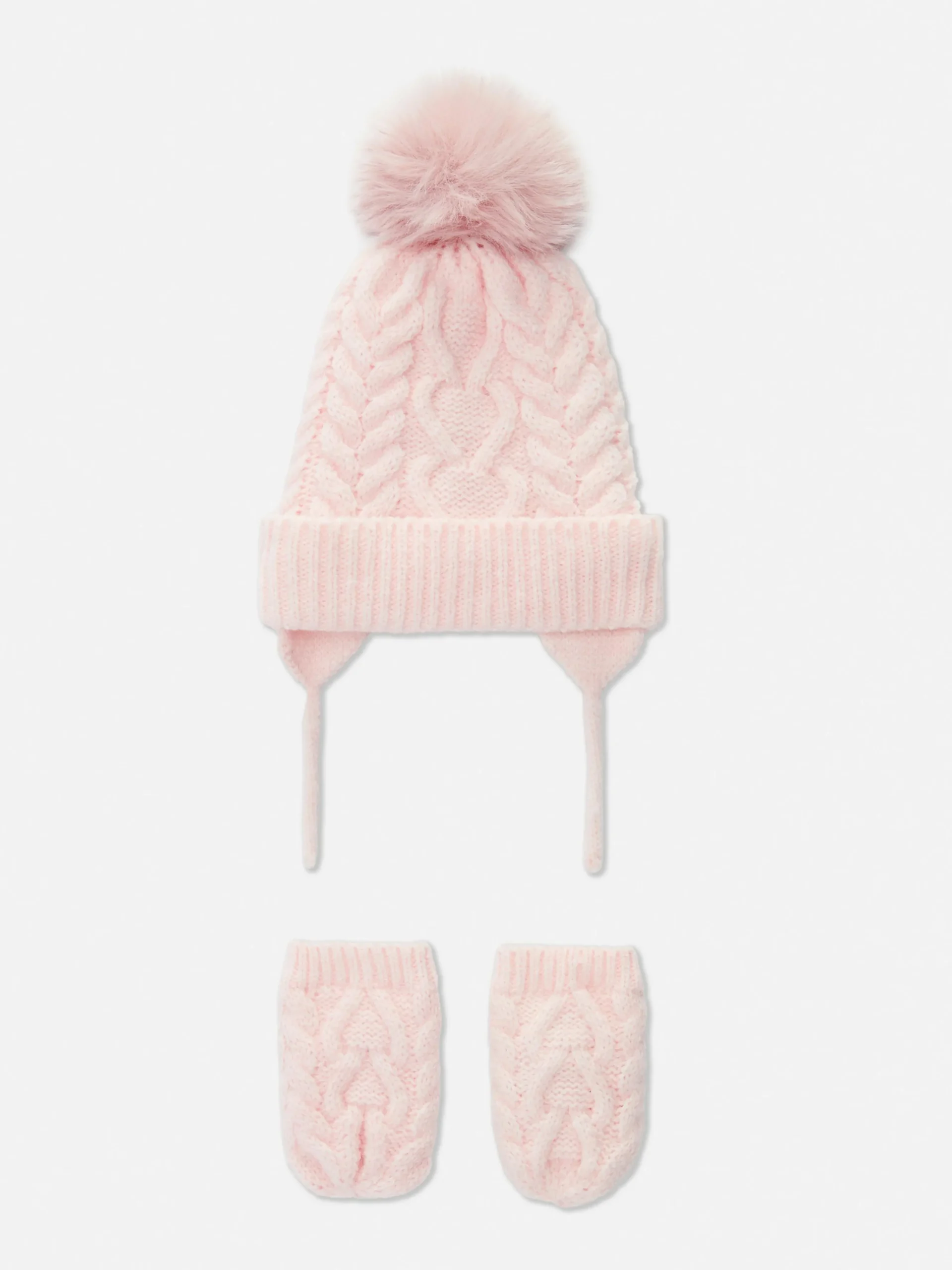 Conjunto Gorro/luvas S/dedos Malha Entrançada