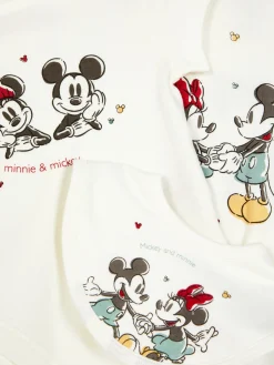 Conjunto Pijama, Body E Babete Disney Mickey Mouse E Minnie