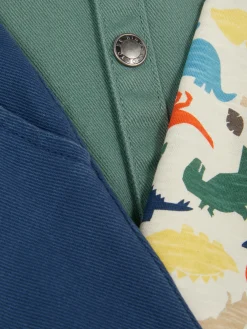 Conjunto T-shirt Dinossauro, Calças Chino E Casaco Camiseiro