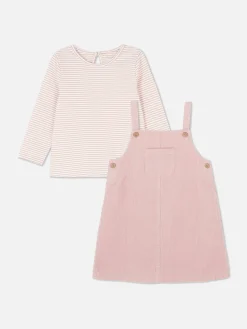 Conjunto T-shirt Riscas/vestido Macacão Bombazina