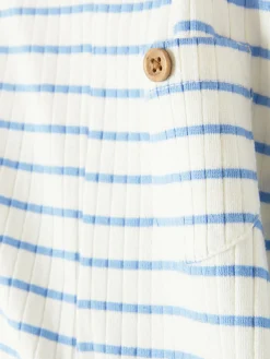 Leggings Boca-de-sino Caneladas Riscas