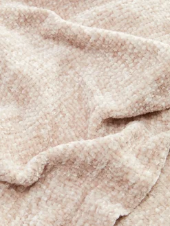 Manta Pequena Textura Aveludada Franjas