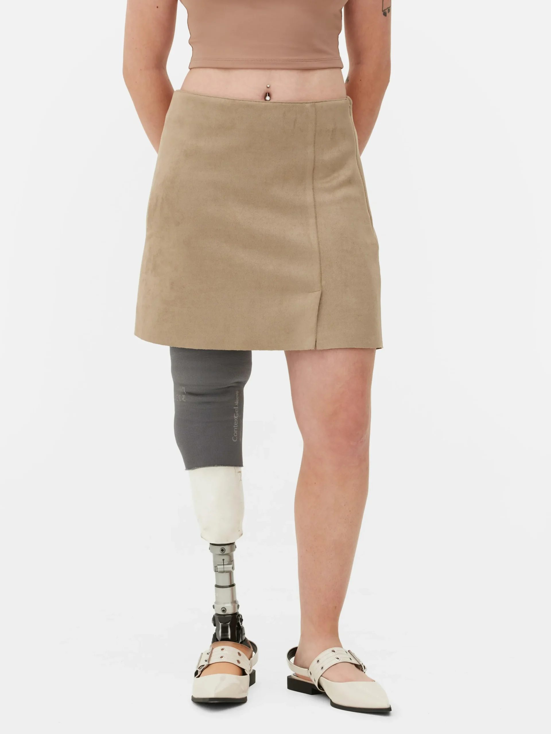 Minissaia Imitação Camurça