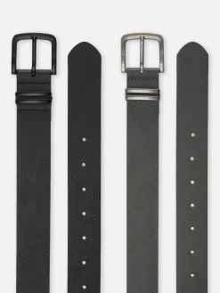 Pack 2 Cintos Texturados Imitação Pele