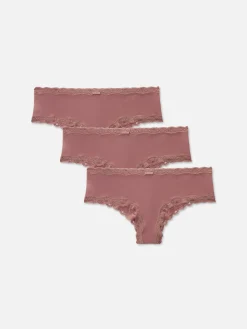 Pack 3 Cuecas Hipster Microfibra Rebordo Renda