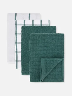 Pack 4 Panos Cozinha Algodão Turco