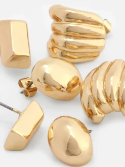 Pack 3 Pares Brincos Pequenos Esculturais