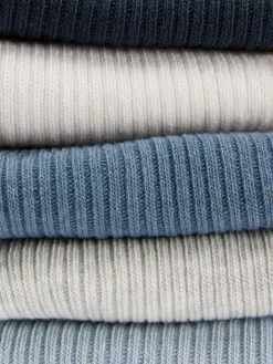 Pack 5 Pares Meias Cano Médio Caneladas Mistas